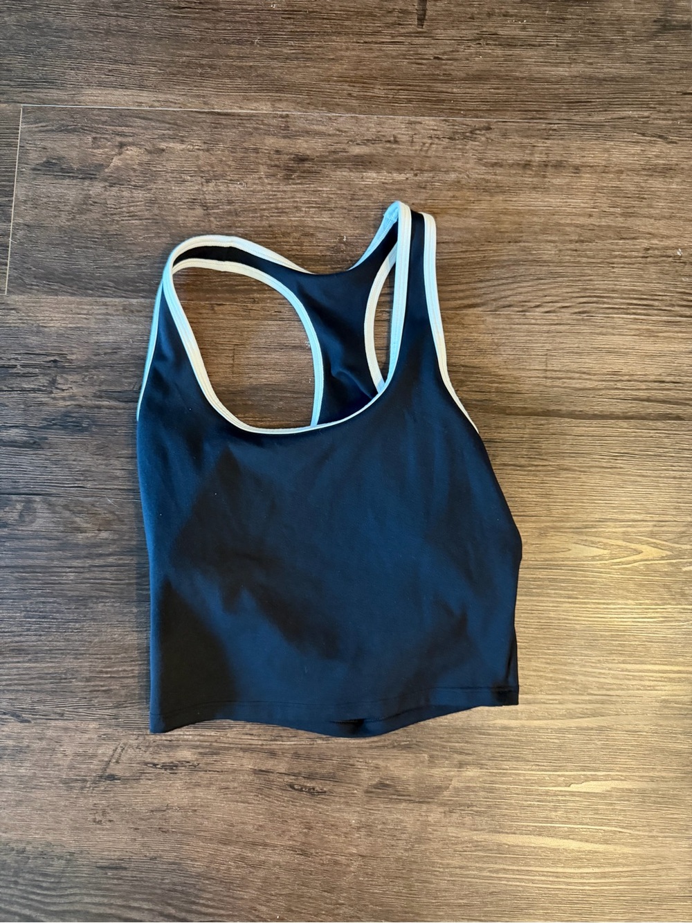 Gap Black Racerback Tank with Cream Trim